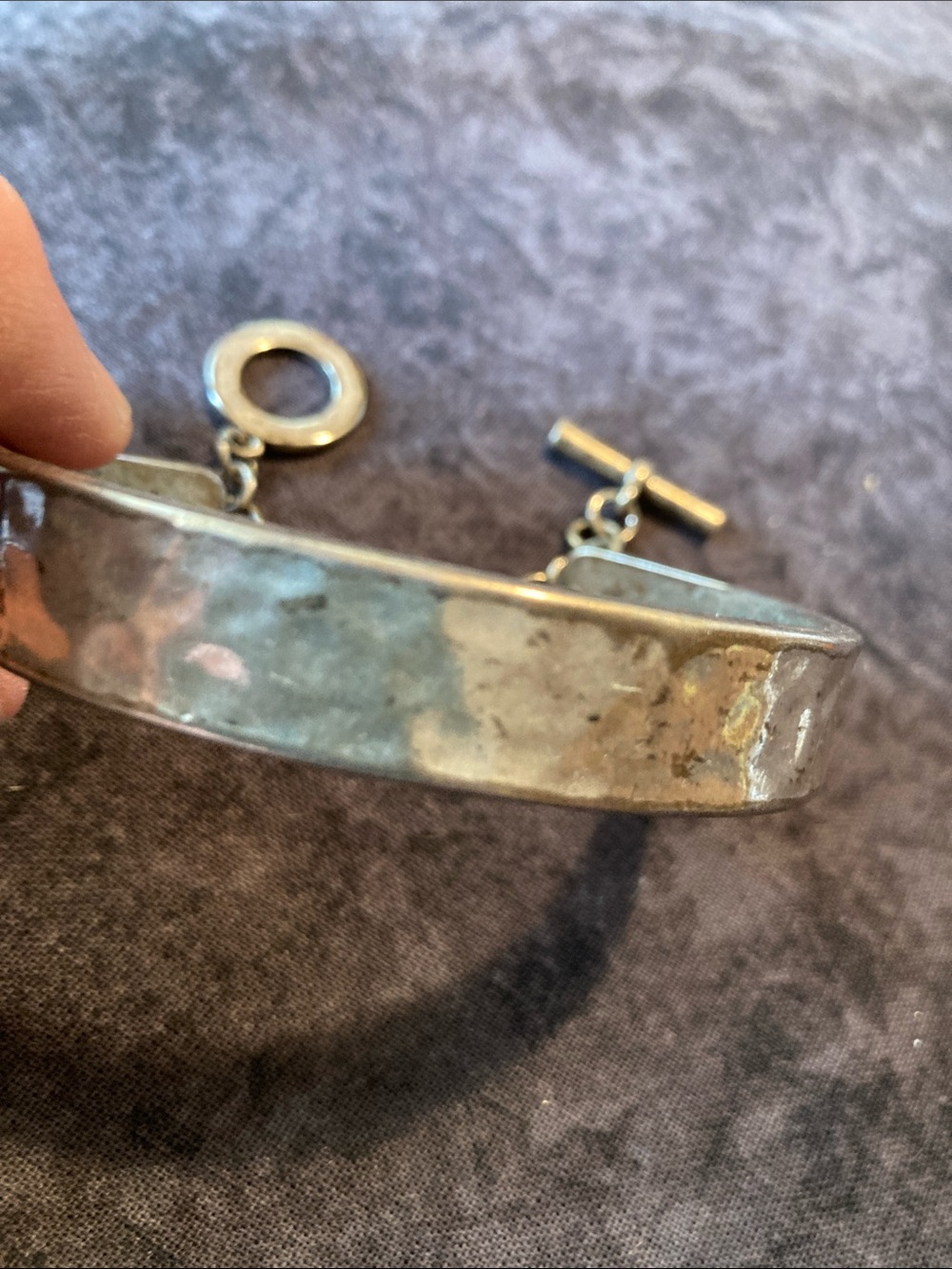 Silver-Tone Hammered Cuff Bracelet - Women Jewelry
